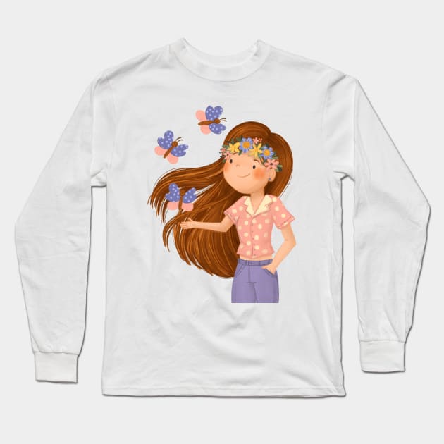 Wind in the hair Long Sleeve T-Shirt by LeFacciotte